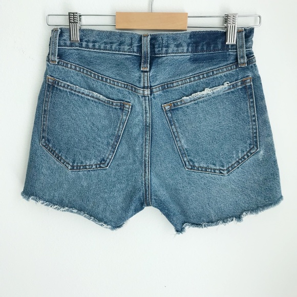 Abercrombie & Fitch 100% Cotton Mid Rise Boyfriend Short 24 Distressed Raw Hem - Picture 2 of 6